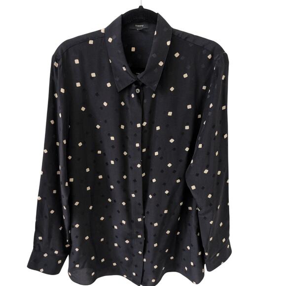 Theory Classic Straight Shirt in Square Silk Size XL - Picture 1 of 4